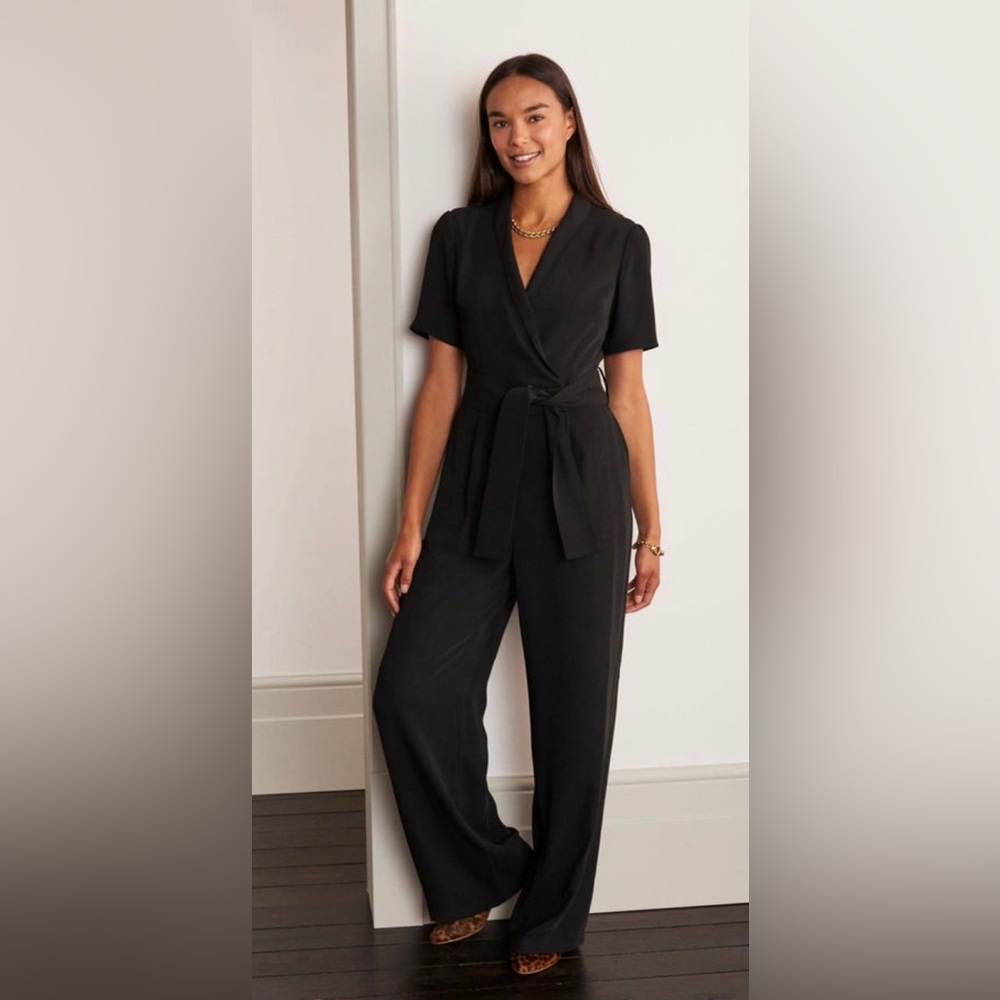 Boden Women’s Black Tuxedo Style Jumpsuit - US 6